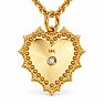 Estate Jewelry 1/3 Carat Natural Diamond Heart Pendant In 14K Yellow Gold With Free Chain Image-5