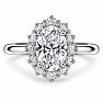 Estate Jewelry IGI Certified 2.57 Carat Oval Shape Lab Grown Diamond Engagement Ring In 14K White Gold Image-1