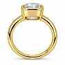 Estate Jewelry 3.04 Carat Cushion Cut Lab Grown Diamond Bezel Set Ring In 14K Yellow Gold Image-4