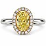 Estate Jewelry 2.26 Carat Lab Grown Canary Yellow Diamond Halo Engagement Ring In 14K White Gold Image-1