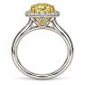 Estate Jewelry 2.26 Carat Lab Grown Canary Yellow Diamond Halo Engagement Ring In 14K White Gold Image-4