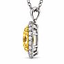 Estate Jewelry 1.80 Carat Lab Grown Canary Yellow Diamond Halo Necklace In 14K White Gold Image-4