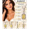 Estate Jewelry 1.66 Carat Lab Grown Canary Yellow Diamond Halo Necklace In 14K White Gold Image-2