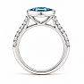 Estate Jewelry 2 1/2 Carat Lab Grown Marquise Shape Blue Diamond Bezel Set Ring In 14K White Gold Image-4