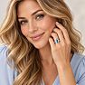 Estate Jewelry 3 1/2 Carat Lab Grown Marquise Shape Blue Diamond Bezel Set Ring In 14K White Gold Image-6