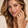 4 Carat Princess Cut Lab Grown Diamond Three Stone Ring With Trapezoids In 14K Yellow Gold Image-6