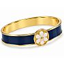 Draper James Signature Magnolia Enamel Gold Bangle, Navy Image-2