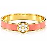 Draper James Signature Magnolia Enamel Gold Bangle, Coral Image-1