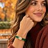 Draper James Signature Magnolia Enamel Gold Bangle, Emerald Image-3
