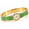 Draper James Signature Magnolia Enamel Gold Bangle, Green Image-2