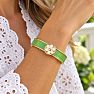 Draper James Signature Magnolia Enamel Gold Bangle, Green Image-3