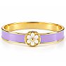 Draper James Signature Magnolia Enamel Gold Bangle, Lavender Image-1