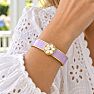 Draper James Signature Magnolia Enamel Gold Bangle, Lavender Image-3