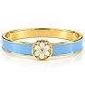 Draper James Signature Magnolia Enamel Gold Bangle, Blue Image-1