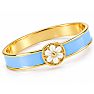 Draper James Signature Magnolia Enamel Gold Bangle, Blue Image-2