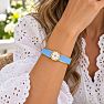 Draper James Signature Magnolia Enamel Gold Bangle, Blue Image-3