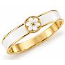 Draper James Signature Magnolia Enamel Gold Bangle, White Image-2