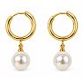 Draper James Pearl Drop Hoop Earrings In Gold Image-1