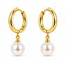 Draper James Pearl Drop Hoop Earrings In Gold Image-2