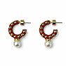 Draper James Red Star and Pearl Hoop Earrings In Gold Image-1