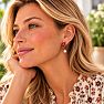 Draper James Red Star and Pearl Hoop Earrings In Gold Image-3