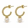Draper James Twisted Pearl Hoop Earrings In Gold Image-1