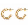 Draper James Thick Pave Pearl Hoop Earrings In Gold Image-1