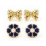 Draper James Blue Bonnet Bow Earring Set In Gold Image-1