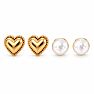 Draper James Heart and Pearl Earring Set In Gold Image-1