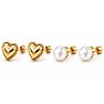 Draper James Heart and Pearl Earring Set In Gold Image-2