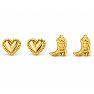 Draper James Cowgirl Heart Earring Set In Gold Image-1