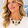 Draper James Black and White Crystal Statement Necklace In Gold` Image-3