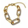 Martha Stewart Everyday Chunky Gold Link and Crystal Bracelet, 7 Inches Image-1