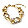Martha Stewart Everyday Chunky Gold Link and Crystal Bracelet, 7 Inches Image-2