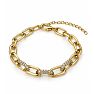 Martha Stewart Everyday Petite Gold Link and Crystal Bracelet, 7 Inches Image-1