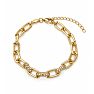 Martha Stewart Everyday Petite Gold Link and Crystal Bracelet, 7 Inches Image-2