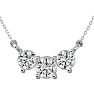 Estate Jewelry 1 Carat Moissanite Three Stone Necklace In 14 Karat White Gold, 18 Inches Image-1