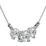 Estate Jewelry 1 Carat Moissanite Three Stone Necklace In 14 Karat White Gold, 18 Inches Image-2
