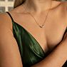 Estate Jewelry 1 Carat Moissanite Three Stone Necklace In 14 Karat White Gold, 18 Inches Image-3