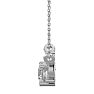 Estate Jewelry 1 Carat Moissanite Three Stone Necklace In 14 Karat White Gold, 18 Inches Image-4