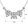 Estate Jewelry 1 Carat Moissanite Three Stone Necklace In 14 Karat White Gold, 18 Inches Image-6
