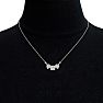 Estate Jewelry 1 Carat Moissanite Three Stone Necklace In 14 Karat White Gold, 18 Inches Image-7