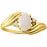1/4 Carat Oval Opal Ring with .03ct Diamonds in 14k Yellow Gold Image-1