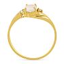 1/4 Carat Oval Opal Ring with .03ct Diamonds in 14k Yellow Gold Image-3