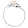 1/4 Carat Oval Opal Ring with .03ct Diamonds in 14k White Gold Image-3