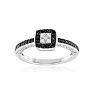 .40ct White and Black Diamond Engagement Ring in Sterling Silver Image-1