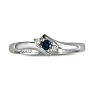 Dainty Bypass Sapphire and Diamond Ring in 10k White Gold Image-1