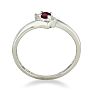 Ruby Jewelry: Dainty Bypass Ruby and Diamond Ring in 10k White Gold Image-3