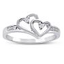 Double Heart Diamond Promise Ring
 Image-1