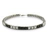 Sterling silver black diamond tennis bracelet with 50 alternating black and white diamonds.  Diamond content is 1 carat in  J/K color I2 clarity. Image-1